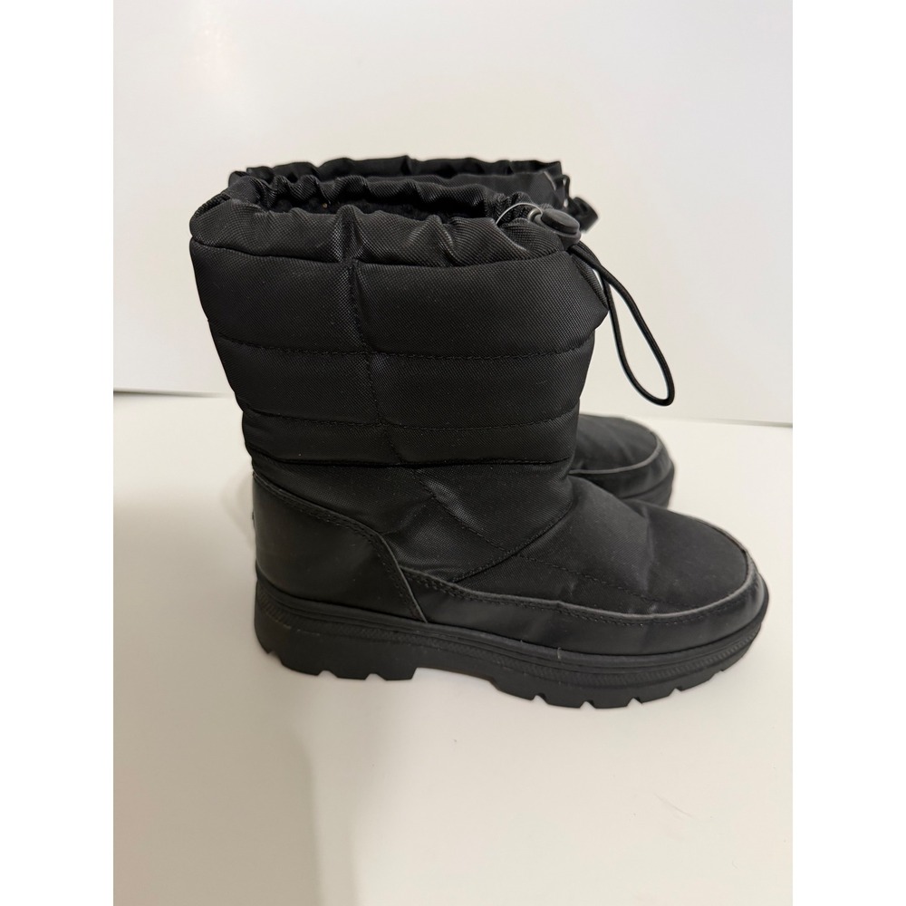 Northside Kids Size 2 Black Quilted Nylon Winter Snow Boots Faux Fur Lined - Picture 3 of 12